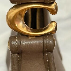 Authentic COACH Eve Brown Leather Bag with Gold Details